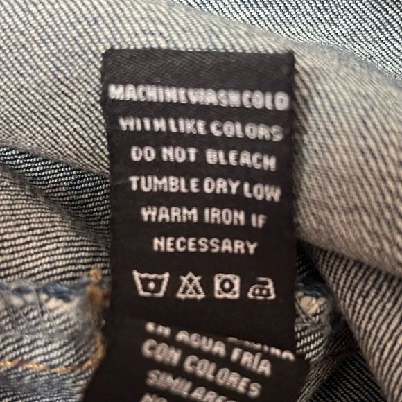 Dollhouse Mini Denim Distressed Overall Dress Blue Size 7 - Picture 8 of 9